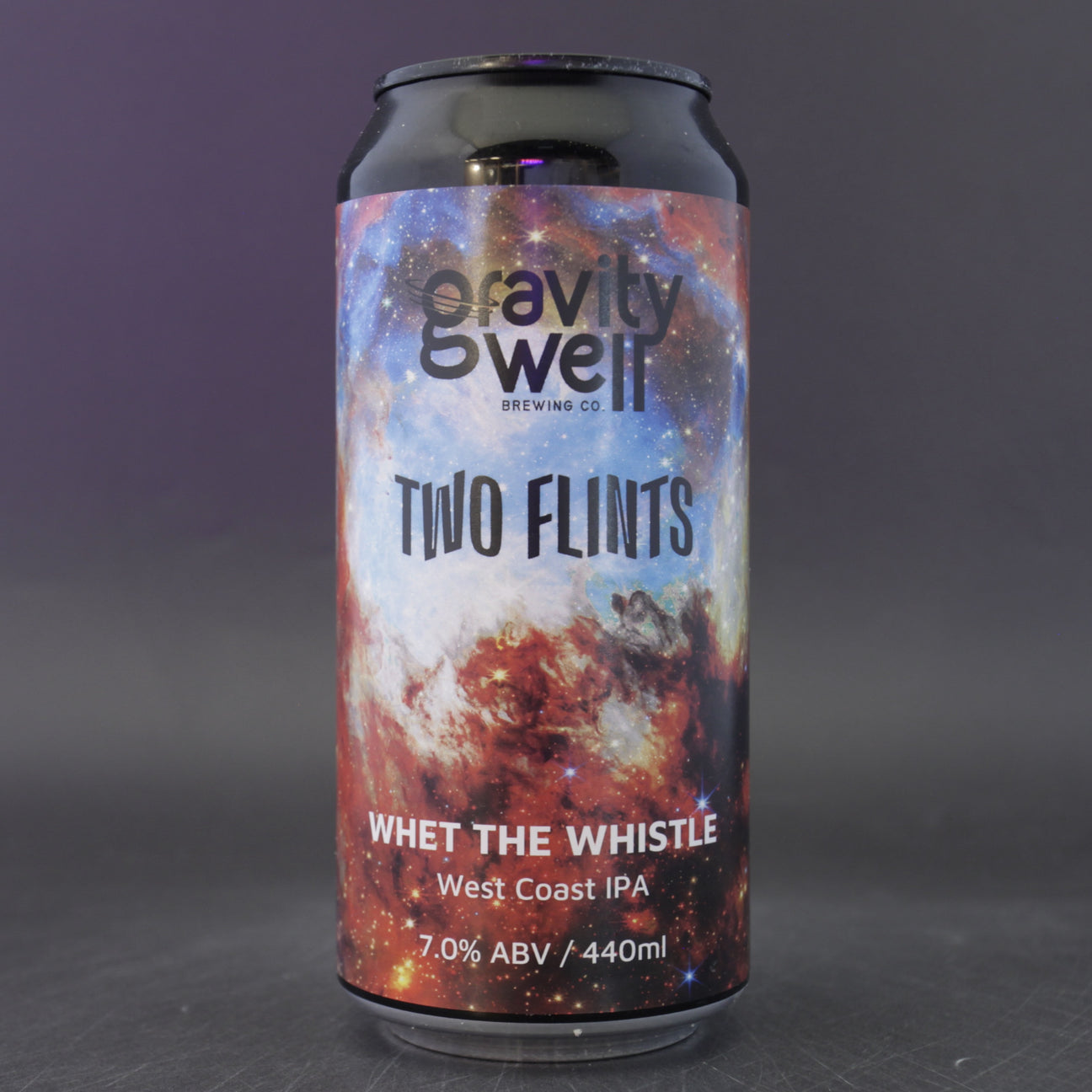 This is a can of Gravity Well / Two Flints - Whet The Whistle - 7% (440ml). It is a IPA craft beer available to buy from Ghost Whale, voted London's best craft beer shop.