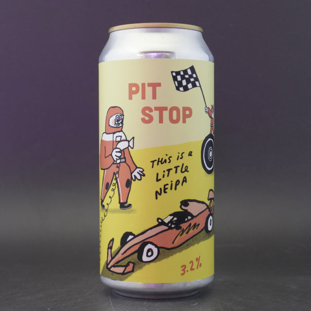 This is a can of Pretty Decent - Pit Stop - 3.2% (440ml). It is a IPA craft beer available to buy from Ghost Whale, voted London's best craft beer shop.