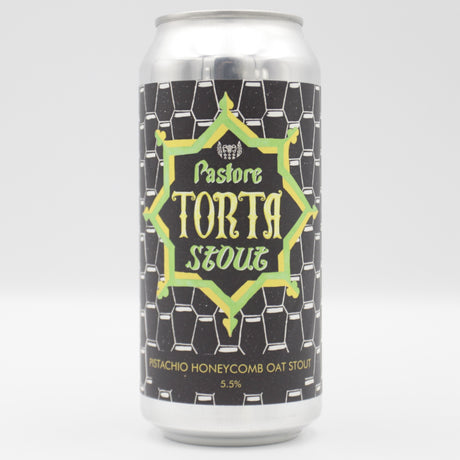 This is a can of Pastore - Torta Pistachio & Honeycomb - 5.5% (440ml). It is a Stout / Porter craft beer available to buy from Ghost Whale, voted London's best craft beer shop.
