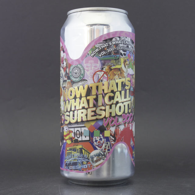 This is a can of Sureshot - Now That's What I Call Sureshot! Vol. 300 - 8% (440ml). It is a Double IPA craft beer available to buy from Ghost Whale, voted London's best craft beer shop.