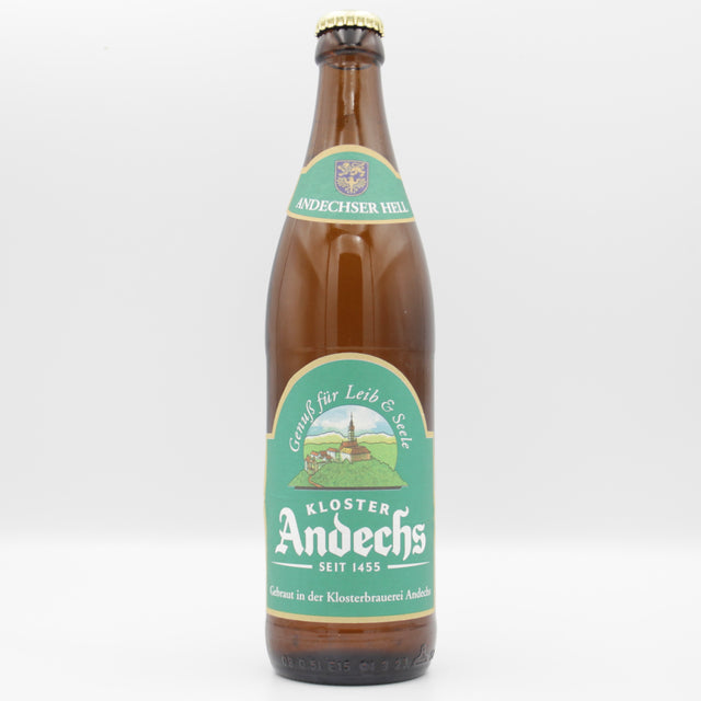 This is a bottle of Andechs - Vollbier Hell - 4.8% (500ml). It is a Lager / Pilsner / Kölsch craft beer available to buy from Ghost Whale, voted London's best craft beer shop.