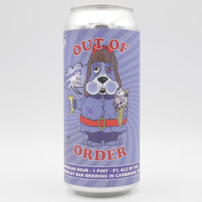 This is a can of RAR Brewing - Out Of Order:Blueberry Pie Ice Cream - 5% (473ml). It is a Sour craft beer available to buy from Ghost Whale, voted London's best craft beer shop.