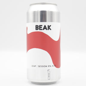This is a can of Beak - Leap - 4.5% (440ml). It is a Session IPA craft beer available to buy from Ghost Whale, voted London's best craft beer shop.