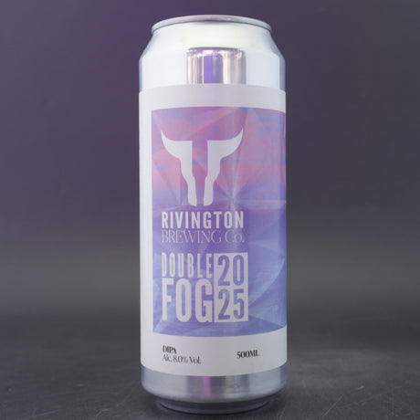 This is a can of Rivington - Double Fog (2025) - 8% (500ml). It is a Double IPA craft beer available to buy from Ghost Whale, voted London's best craft beer shop.