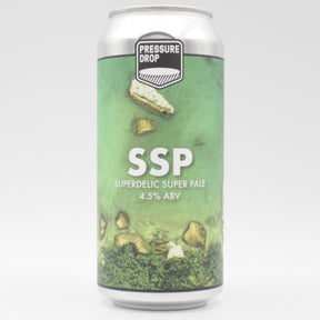 This is a can of Pressure Drop - SSP - 4.5% (440ml). It is a Pale Ale craft beer available to buy from Ghost Whale, voted London's best craft beer shop.