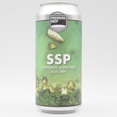 This is a can of Pressure Drop - SSP - 4.5% (440ml). It is a Pale Ale craft beer available to buy from Ghost Whale, voted London's best craft beer shop.