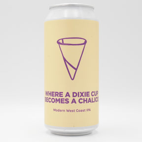 This is a can of Pomona Island - Where A Dixie Cup Becomes A Chalice - 6.6% (440ml). It is a IPA craft beer available to buy from Ghost Whale, voted London's best craft beer shop.