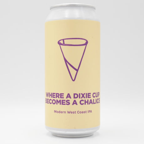 This is a can of Pomona Island - Where A Dixie Cup Becomes A Chalice - 6.6% (440ml). It is a IPA craft beer available to buy from Ghost Whale, voted London's best craft beer shop.