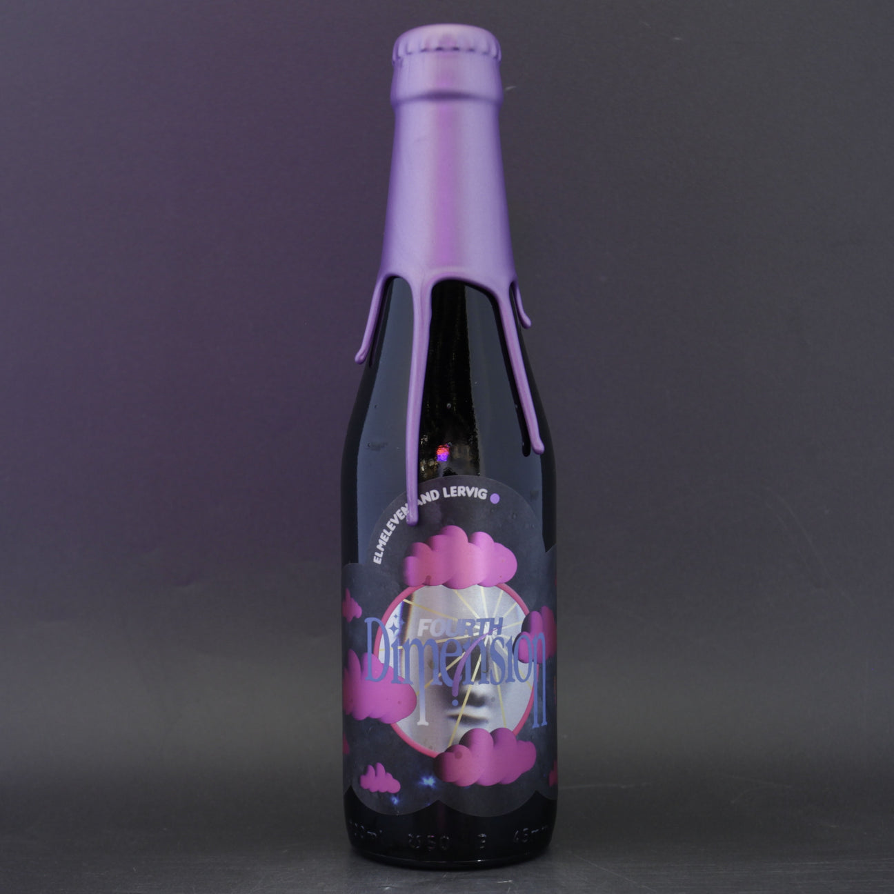 This is a bottle of Elm Eleven / Lervig - Fourth Dimension - 13% (330ml). It is a Imperial Stout / Porter craft beer available to buy from Ghost Whale, voted London's best craft beer shop.