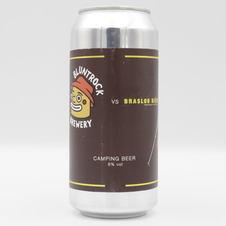 This is a can of Bluntrock - Camping Beer - 6% (440ml). It is a Red / Amber Ale craft beer available to buy from Ghost Whale, voted London's best craft beer shop.