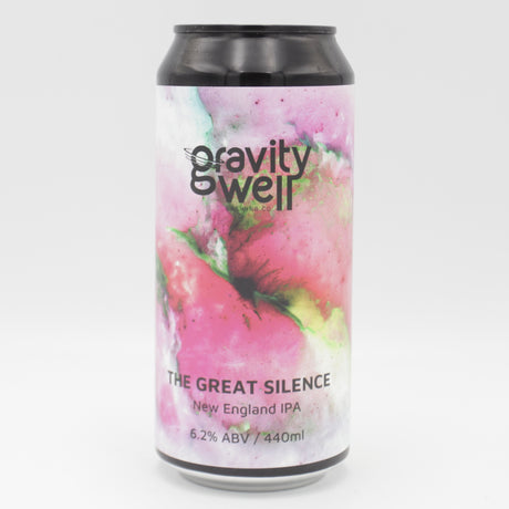 This is a can of Gravity Well - The Great Silence - 6.2% (440ml). It is a IPA craft beer available to buy from Ghost Whale, voted London's best craft beer shop.