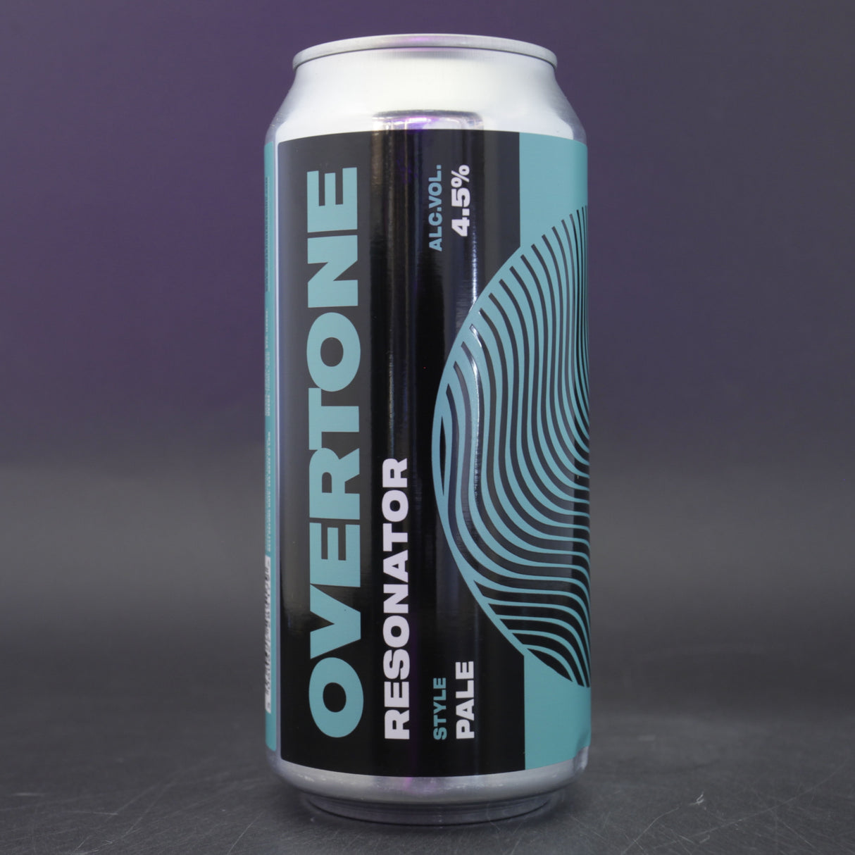 This is a can of Overtone - Resonator - 4.5% (440ml). It is a Pale Ale craft beer available to buy from Ghost Whale, voted London's best craft beer shop.