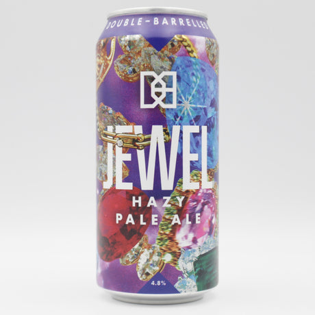 This is a can of Double Barrelled - Jewel - 4.8% (440ml). It is a Pale Ale craft beer available to buy from Ghost Whale, voted London's best craft beer shop.