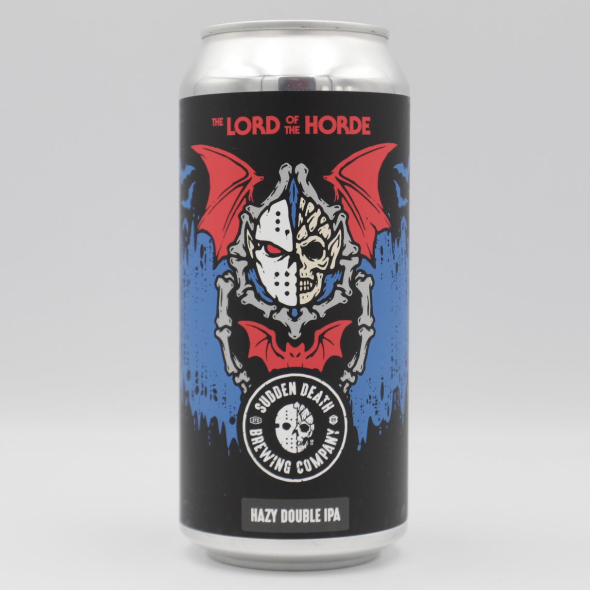 This is a can of Sudden Death - Lord Of The Horde - 8% (440ml). It is a Double IPA craft beer available to buy from Ghost Whale, voted London's best craft beer shop.