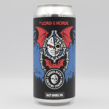 This is a can of Sudden Death - Lord Of The Horde - 8% (440ml). It is a Double IPA craft beer available to buy from Ghost Whale, voted London's best craft beer shop.