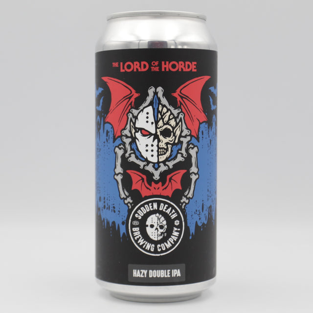This is a can of Sudden Death - Lord Of The Horde - 8% (440ml). It is a Double IPA craft beer available to buy from Ghost Whale, voted London's best craft beer shop.