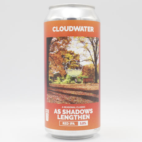 This is a can of Cloudwater - As Shadows Lengthen - 5.8% (440ml). It is a Red / Amber Ale craft beer available to buy from Ghost Whale, voted London's best craft beer shop.