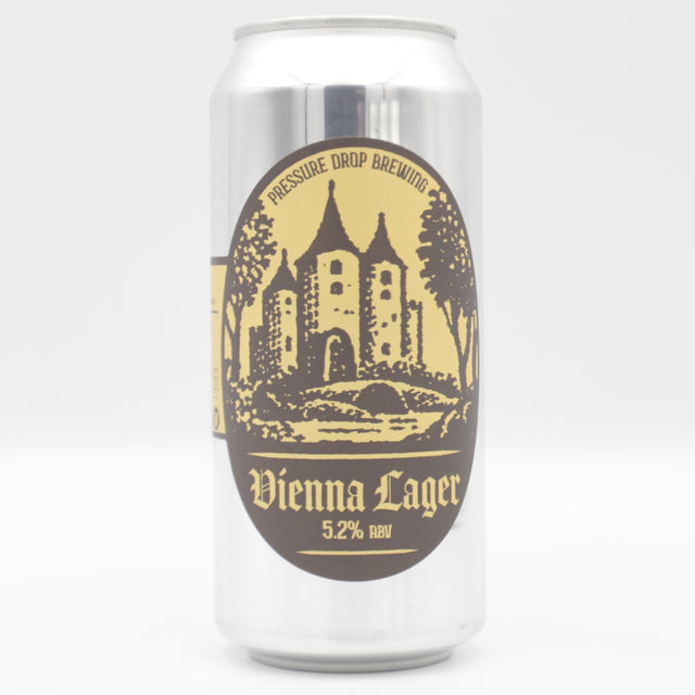 This is a can of Pressure Drop - Vienna Lager - 5.2% (440ml). It is a Lager / Pilsner / Kölsch craft beer available to buy from Ghost Whale, voted London's best craft beer shop.