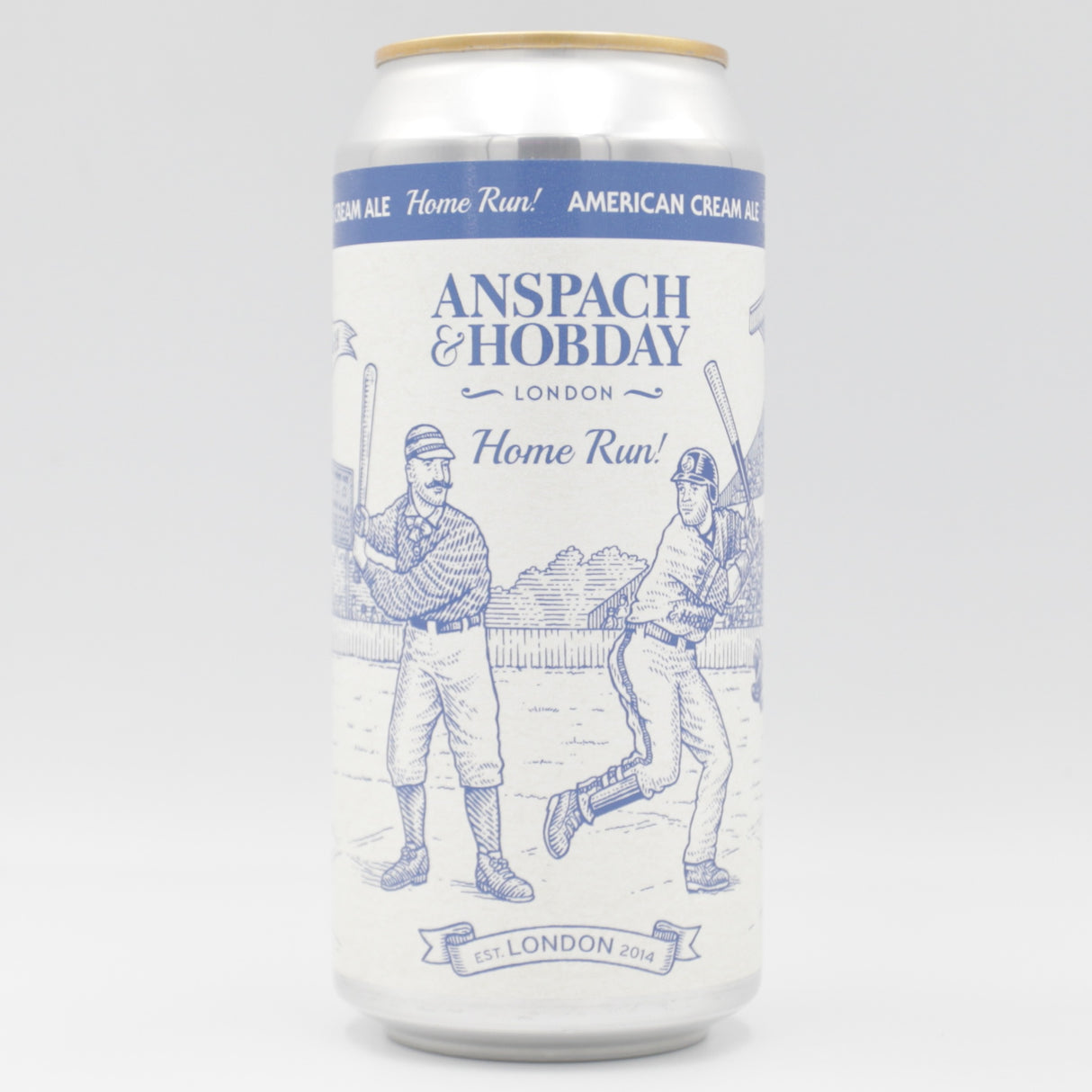 This is a can of Anspach & Hobday - Home Run! - 4.5% (440ml). It is a Lager / Pilsner / Kölsch craft beer available to buy from Ghost Whale, voted London's best craft beer shop.