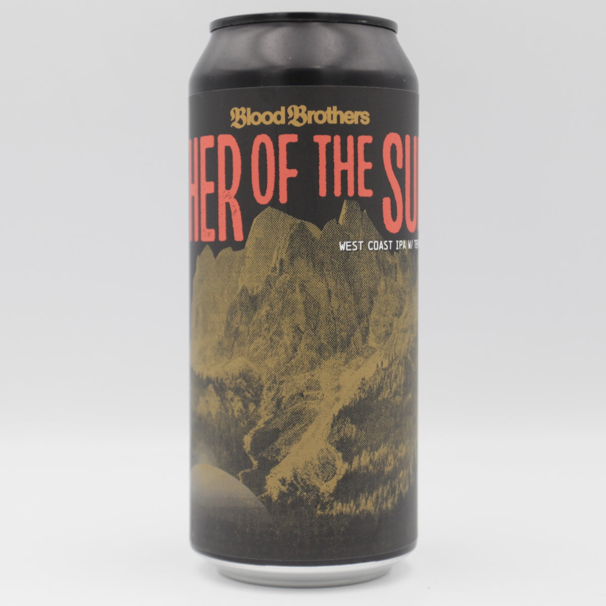 This is a can of Blood Brothers - Father of The Sun - 7% (473ml). It is a IPA craft beer available to buy from Ghost Whale, voted London's best craft beer shop.