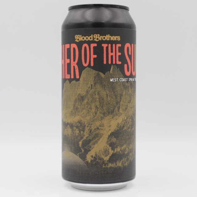 This is a can of Blood Brothers - Father of The Sun - 7% (473ml). It is a IPA craft beer available to buy from Ghost Whale, voted London's best craft beer shop.