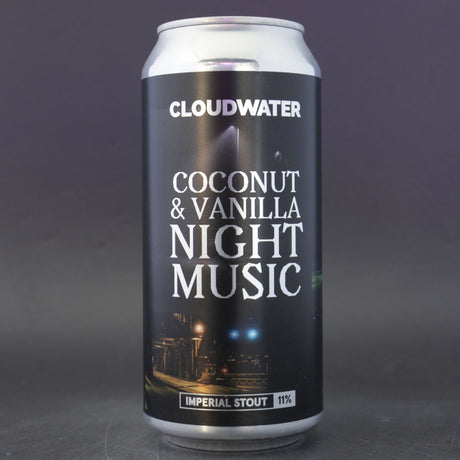This is a can of Cloudwater - Coconut & Vanilla Night Music - 11% (440ml). It is a Imperial Stout / Porter craft beer available to buy from Ghost Whale, voted London's best craft beer shop.
