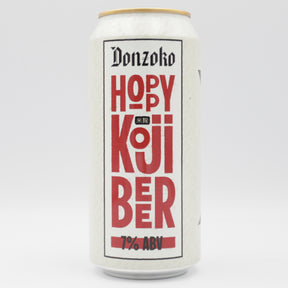 This is a can of Donzoko - Hoppy Koji Beer - 7% (440ml). It is a IPA craft beer available to buy from Ghost Whale, voted London's best craft beer shop.