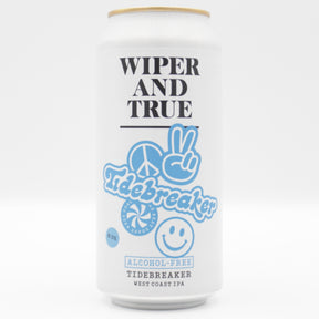 This is a can of Wiper And True - Tide Breaker - 0.5% (440ml). It is a IPA craft beer available to buy from Ghost Whale, voted London's best craft beer shop.