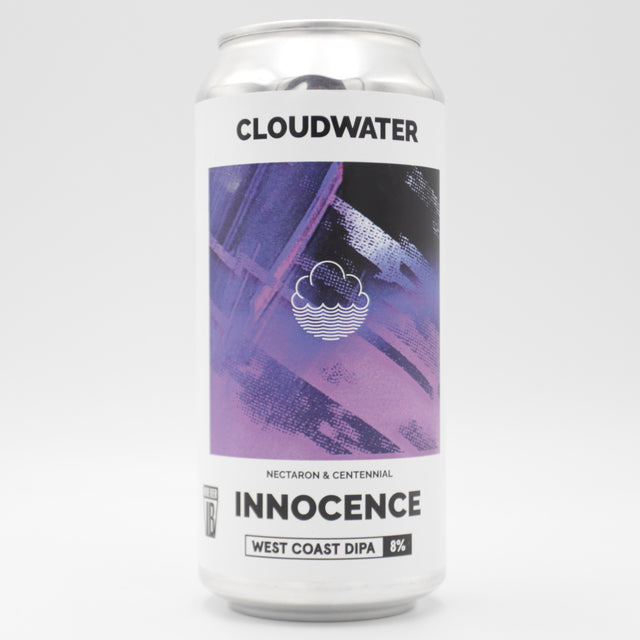 This is a can of Cloudwater - Innocence - 8% (440ml). It is a Double IPA craft beer available to buy from Ghost Whale, voted London's best craft beer shop.