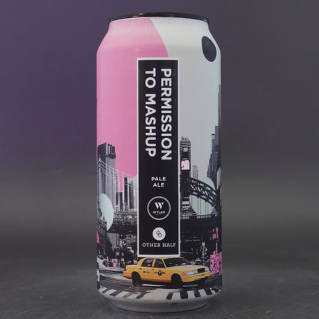 This is a can of Wylam / Other Half - Permission To Mashup - 4.6% (440ml). It is a Pale Ale craft beer available to buy from Ghost Whale, voted London's best craft beer shop.