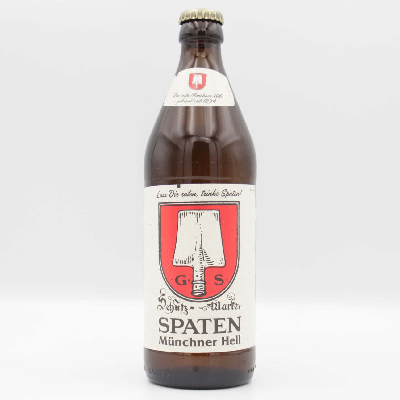 This is a bottle of Spaten - Munchner Hell - 5.2% (500ml). It is a Lager / Pilsner / Kölsch craft beer available to buy from Ghost Whale, voted London's best craft beer shop.