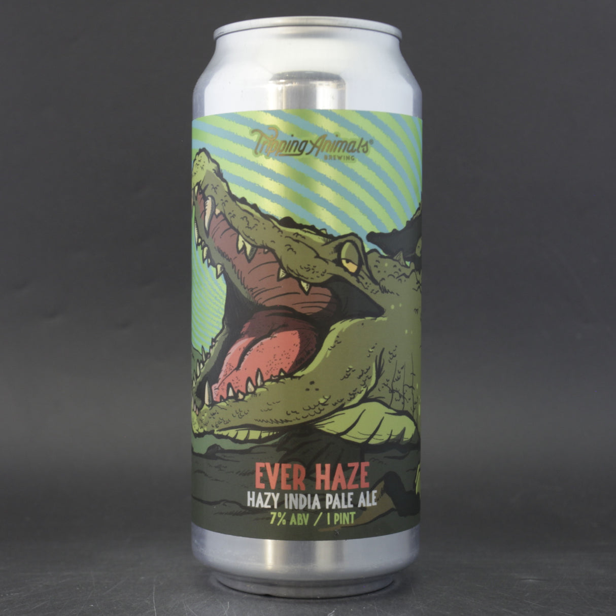 This is a can of Tripping Animals - Ever Haze - 7% (473ml). It is a IPA craft beer available to buy from Ghost Whale, voted London's best craft beer shop.