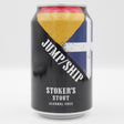 This is a can of Jump Ship Brewing - Stokers Stout - 0.5% (330ml). It is a Stout / Porter craft beer available to buy from Ghost Whale, voted London's best craft beer shop.