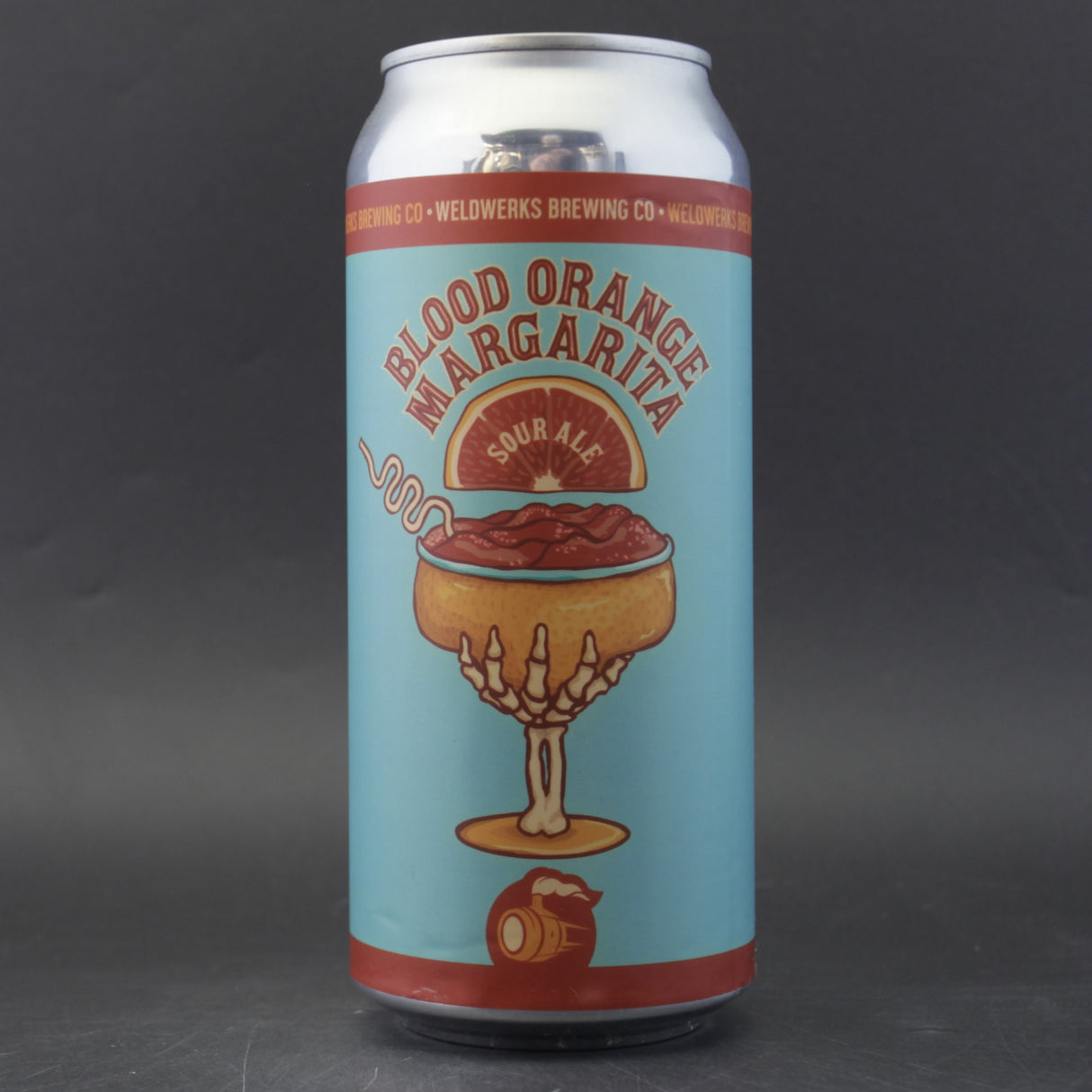 This is a can of Weldwerks - Blood Orange Margarita - 4.7% (473ml). It is a Sour craft beer available to buy from Ghost Whale, voted London's best craft beer shop.