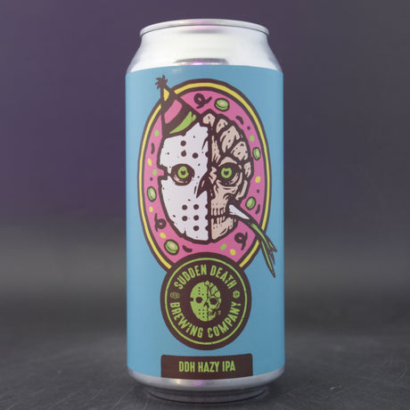 This is a can of Sudden Death - Green Onion Georgie - 6.6% (440ml). It is a IPA craft beer available to buy from Ghost Whale, voted London's best craft beer shop.