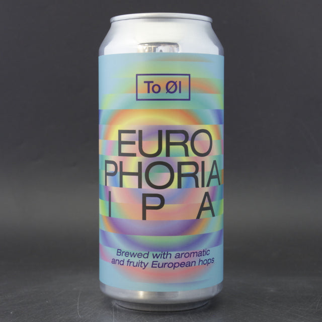 This is a can of To Øl - Europhoria - 5.6% (440ml). It is a IPA craft beer available to buy from Ghost Whale, voted London's best craft beer shop.