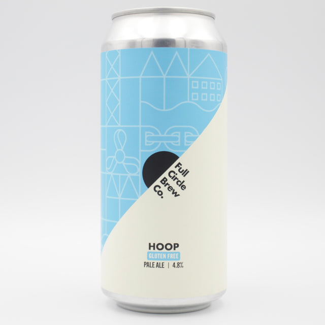 This is a can of Full Circle Brew Co - Hoop - 4.8% (440ml). It is a Pale Ale craft beer available to buy from Ghost Whale, voted London's best craft beer shop.