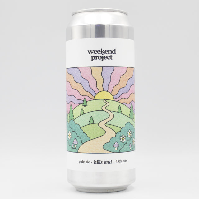 This is a can of Weekend Project - Hills End - 5.5% (500ml). It is a Pale Ale craft beer available to buy from Ghost Whale, voted London's best craft beer shop.