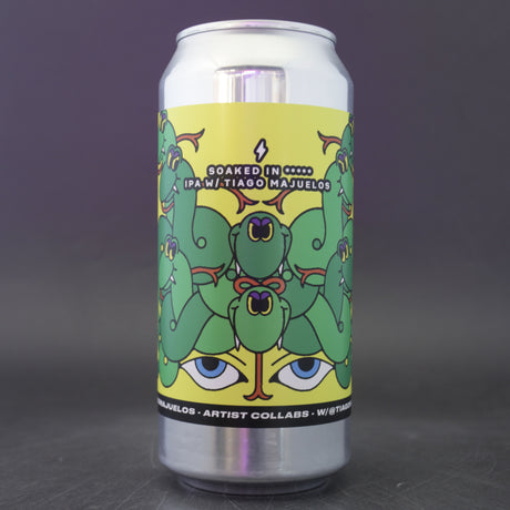This is a can of Garage Beer Co - Soaked In - 7% (440ml). It is a IPA craft beer available to buy from Ghost Whale, voted London's best craft beer shop.