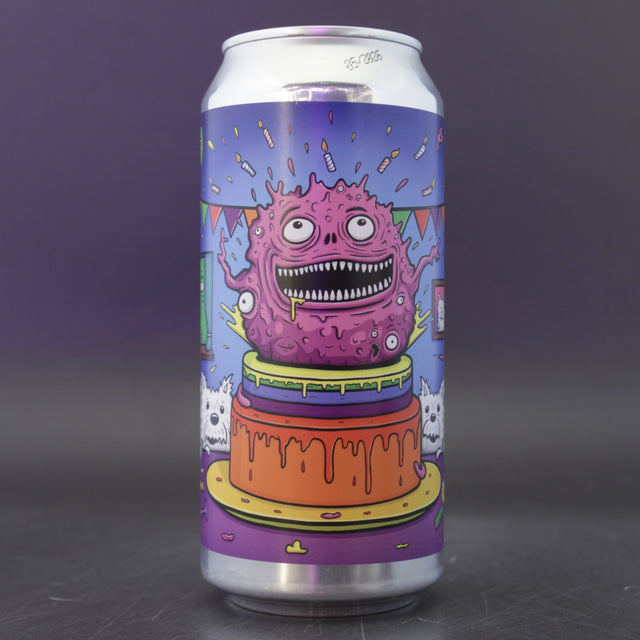 This is a can of White Dog - 7th Birthday Juice - 8% (440ml). It is a Double IPA craft beer available to buy from Ghost Whale, voted London's best craft beer shop.