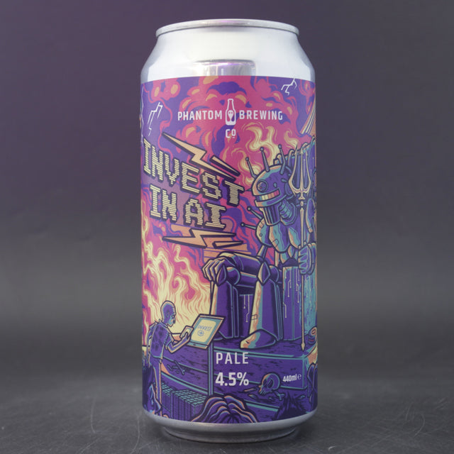 This is a can of Phantom Brewing Co - Invest In AI - 4.5% (440ml). It is a Pale Ale craft beer available to buy from Ghost Whale, voted London's best craft beer shop.