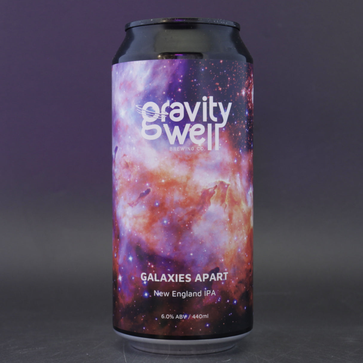 This is a can of Gravity Well - Galaxies Apart - 6% (440ml). It is a IPA craft beer available to buy from Ghost Whale, voted London's best craft beer shop.