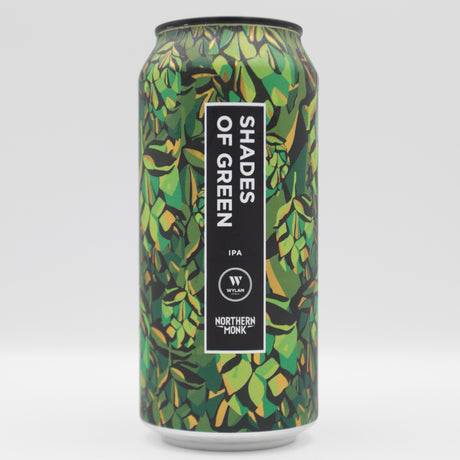 This is a can of Wylam / Northern Monk - Shades Of Green - 6.5% (440ml). It is a IPA craft beer available to buy from Ghost Whale, voted London's best craft beer shop.