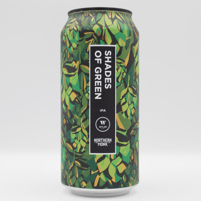 This is a can of Wylam / Northern Monk - Shades Of Green - 6.5% (440ml). It is a IPA craft beer available to buy from Ghost Whale, voted London's best craft beer shop.