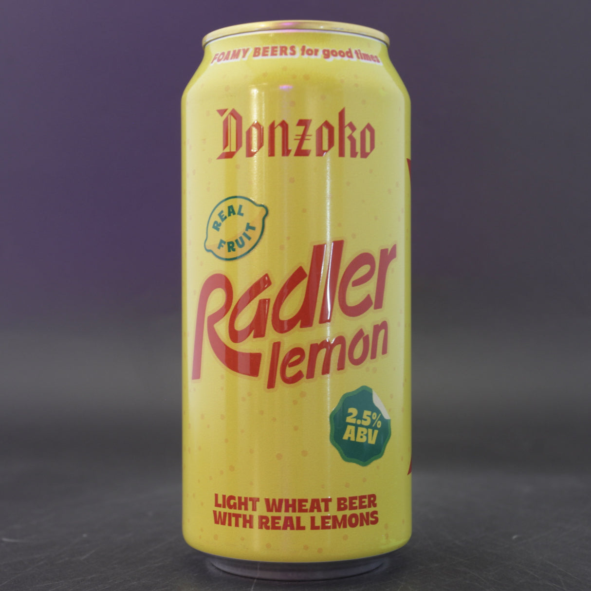 This is a can of Donzoko - Lemon Radler - 2.5% (440ml). It is a Radler craft beer available to buy from Ghost Whale, voted London's best craft beer shop.