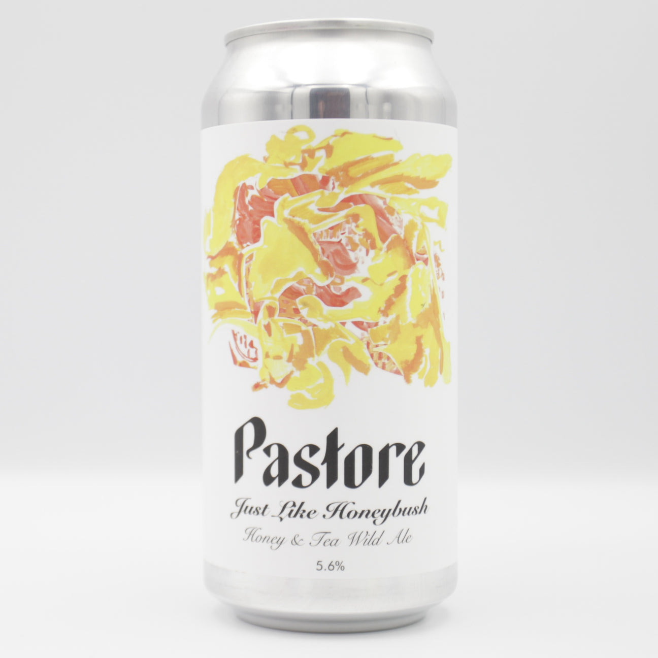 This is a can of Pastore - Just Like Honeybush - 5.6% (440ml). It is a Wild Ale craft beer available to buy from Ghost Whale, voted London's best craft beer shop.