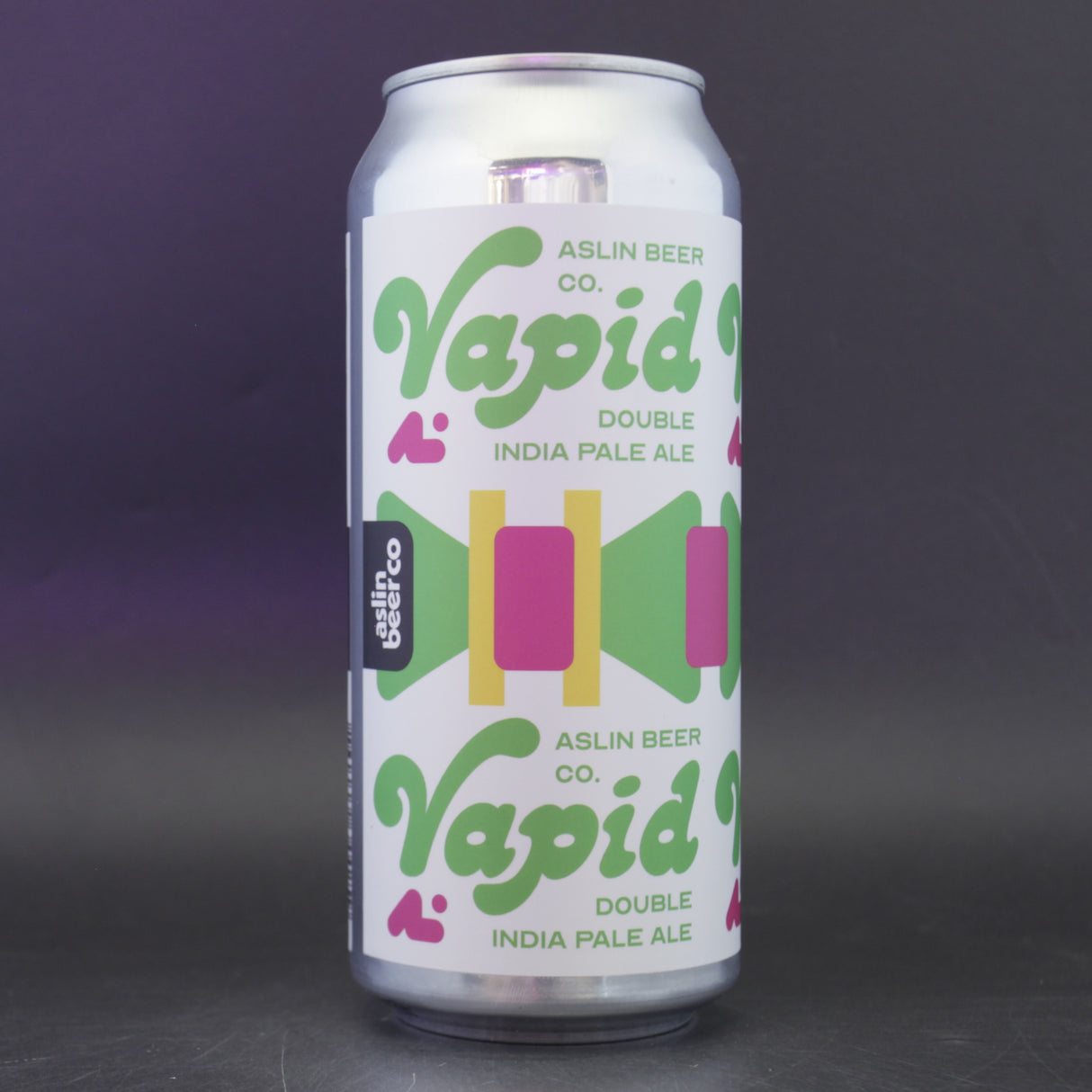 This is a can of Aslin - Vapid - 8.7% (473ml). It is a Double IPA craft beer available to buy from Ghost Whale, voted London's best craft beer shop.