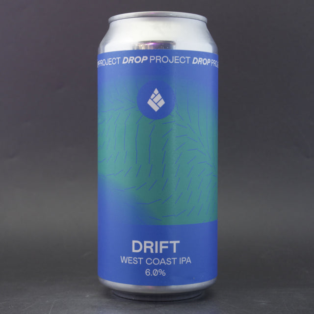 This is a can of Drop Project - Drift - 6% (440ml). It is a IPA craft beer available to buy from Ghost Whale, voted London's best craft beer shop.