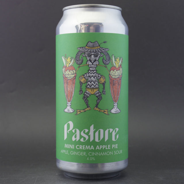 This is a can of Pastore - Mini Crema Apple Pie - 4% (440ml). It is a Sour craft beer available to buy from Ghost Whale, voted London's best craft beer shop.