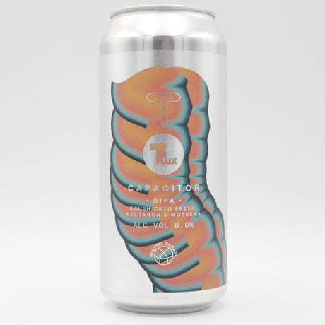 This is a can of Track / SuperFlux - Capacitor - 8% (440ml). It is a Double IPA craft beer available to buy from Ghost Whale, voted London's best craft beer shop.
